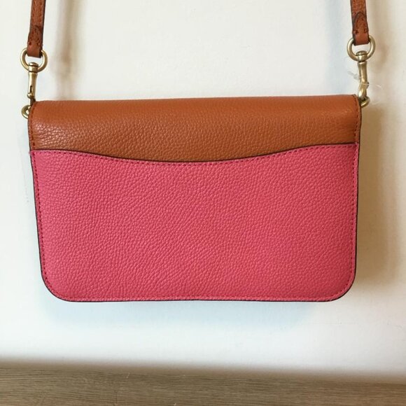 COACH Hayden C5361 Watermelon Color Blocked Leather Flap Snap Crossbody Bag NWOT - Picture 2 of 8